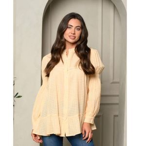 BUTTON UP TUNIC TOP LONG SLEEVE